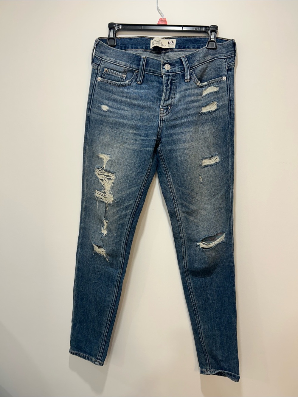 Abercrombie & Fitch Distressed Dark Blue Jeans